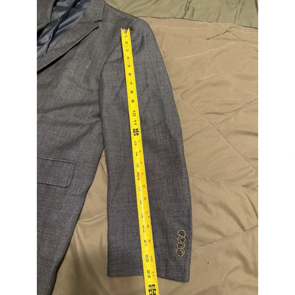 Joseph Abboud Sport Coat Mens 44R Tailored Fit  Gray Linen/ Wool Two Button